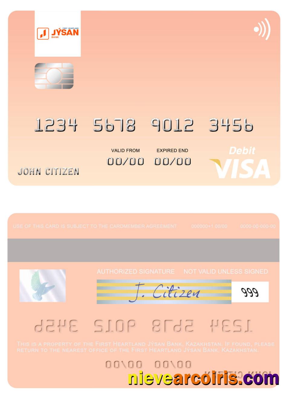 Kazakhstan First Heartland Jýsan Bank  visa debit card